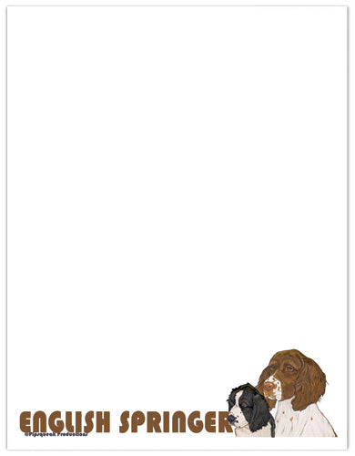 English Springer Spaniel Printable Stationery, Writing Paper, 8.5” x 11” 25 Sheets and 25 Envelopes - Pipsqueakproductions