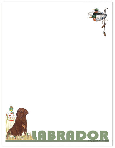 Labrador Chocolate Lab Printable Stationery, Writing Paper, 8.5” x 11” 25 Sheets and 25 Envelopes - Pipsqueakproductions