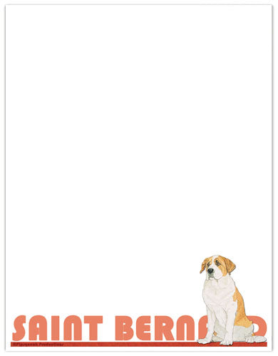 Saint Bernard Printable Stationery, Writing Paper, 8.5” x 11” 25 Sheets and 25 Envelopes - Pipsqueakproductions