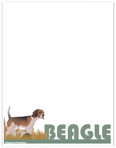 Beagle Printable Stationery, Writing Paper, 8.5” x 11” 25 Sheets and 25 Envelopes - Pipsqueakproductions