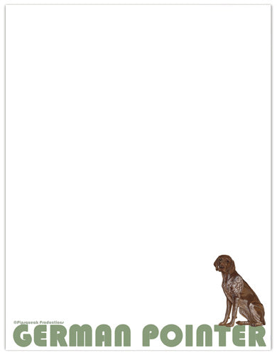 German Pointer Printable Stationery, Writing Paper, 8.5” x 11” 25 Sheets and 25 Envelopes - Pipsqueakproductions