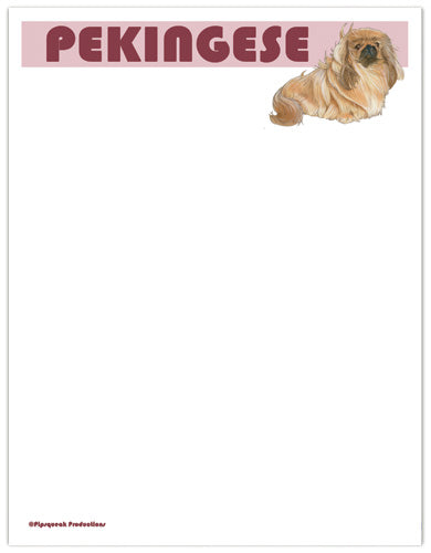 Pekingese Printable Stationery, Writing Paper, 8.5” x 11” 25 Sheets and 25 Envelopes - Pipsqueakproductions