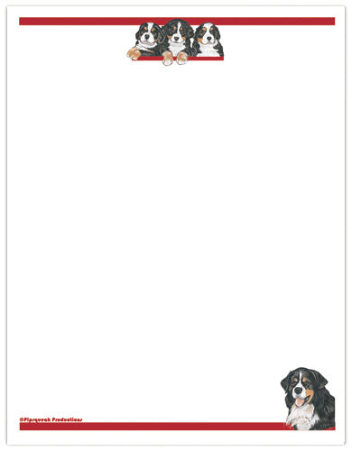 Bernese Mountain Dog Printable Stationery, Writing Paper, 8.5” x 11” 25 Sheets and 25 Envelopes - Pipsqueakproductions