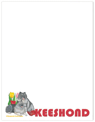 Keeshond Printable Stationery, Writing Paper, 8.5” x 11” 25 Sheets and 25 Envelopes - Pipsqueakproductions