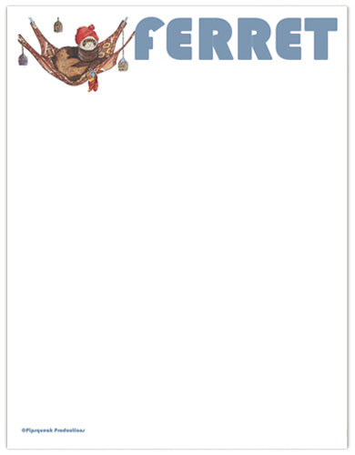 Ferret Printable Stationery, Writing Paper, 8.5” x 11” 25 Sheets and 25 Envelopes - Pipsqueakproductions