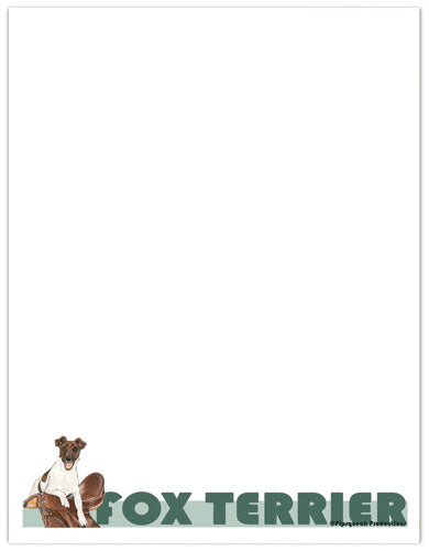 Fox Terrier Smooth Printable Stationery, Writing Paper, 8.5” x 11” 25 Sheets and 25 Envelopes - Pipsqueakproductions