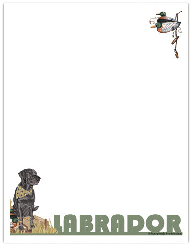Labrador Black Lab Printable Stationery, Writing Paper, 8.5” x 11” 25 Sheets and 25 Envelopes - Pipsqueakproductions