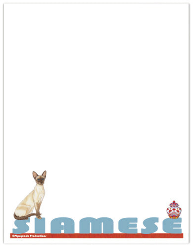 Siamese Cat Printable Stationery, Writing Paper, 8.5” x 11” 25 Sheets and 25 Envelopes - Pipsqueakproductions