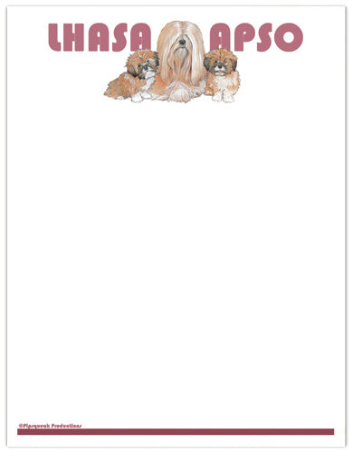 Lhasa Apso Printable Stationery, Writing Paper, 8.5” x 11” 25 Sheets and 25 Envelopes - Pipsqueakproductions