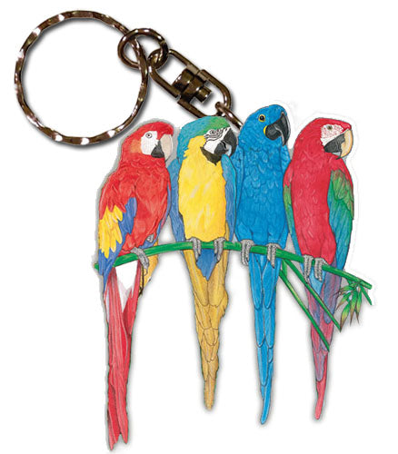 Macaw Keychain Wooden - Pipsqueakproductions