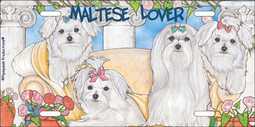 Maltese License Plate, Car Accessory, Auto Tag, Bedroom Sign, Fun Dog Lover Gift - Pipsqueakproductions