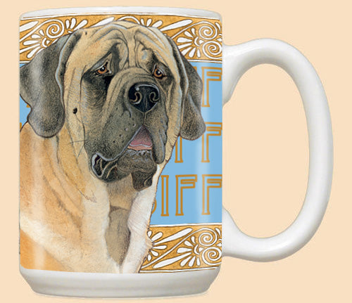 Mastiff Ceramic Coffee Mug Tea Cup 15 oz - Pipsqueakproductions