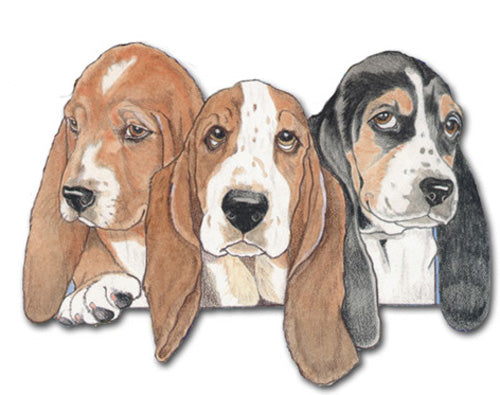 Basset Hound Magnet Wooden - Pipsqueakproductions
