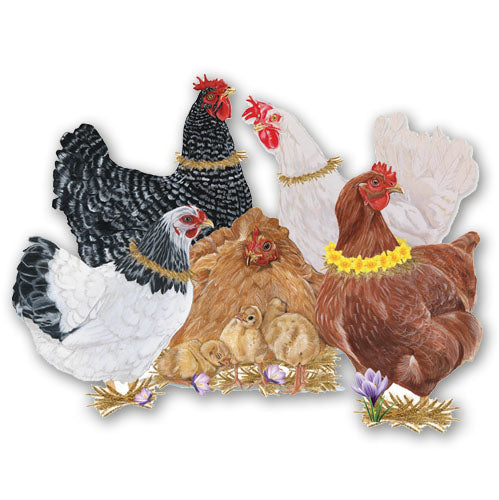 Chicken Group Magnet Wooden - Pipsqueakproductions