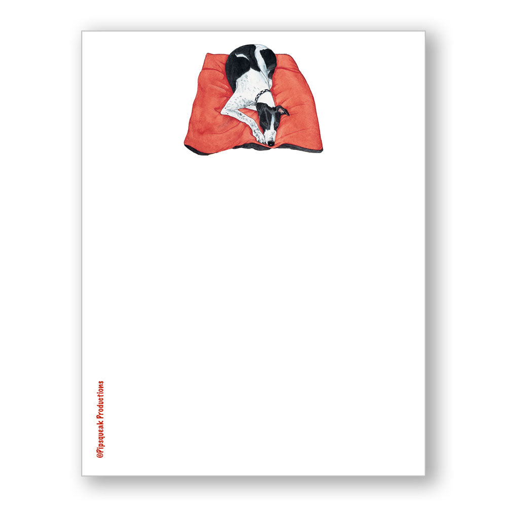 Greyhound Black and White Greyhound Small Memo Pad 4.25 x 5.5 inches - Pipsqueakproductions