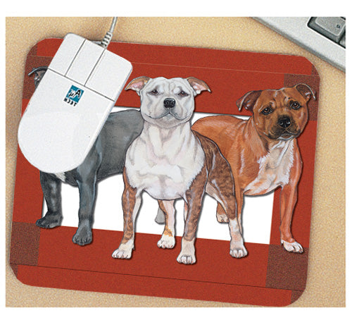 Staffordshire Bull Terrier Mouse Pad - Pipsqueakproductions
