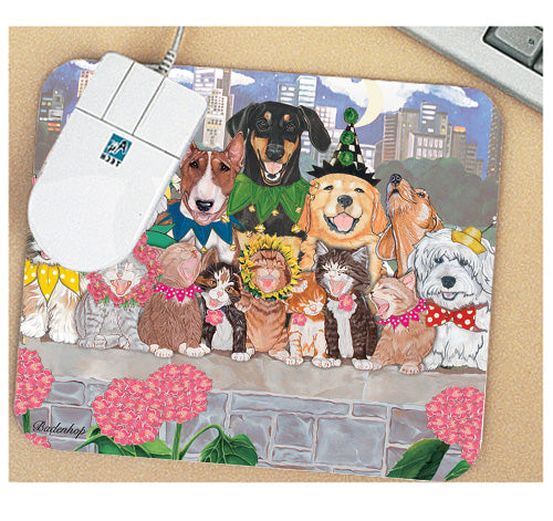 Dog with Cat Mouse Pad - Pipsqueakproductions