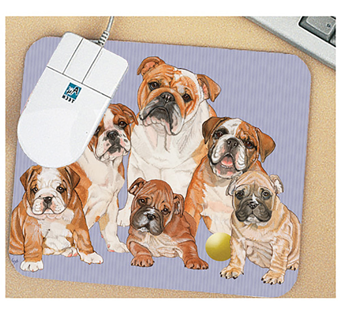 Bulldog Mouse Pad - Pipsqueakproductions