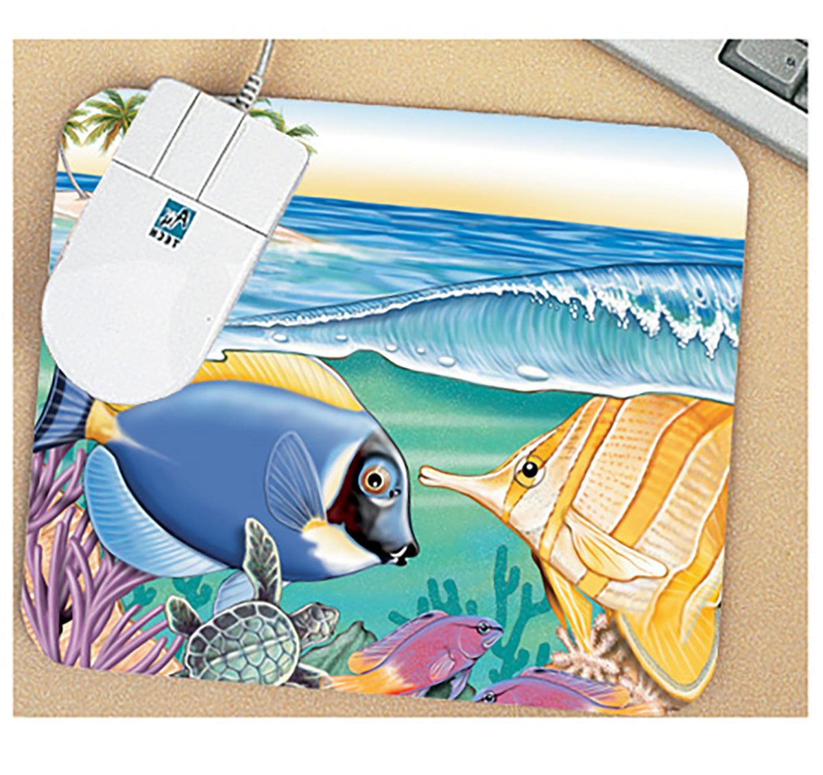 Bluesurgeon and Butterfly Fish Mouse Pad - Pipsqueakproductions