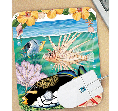 Triggerfish and Spiderfish Mouse Pad - Pipsqueakproductions
