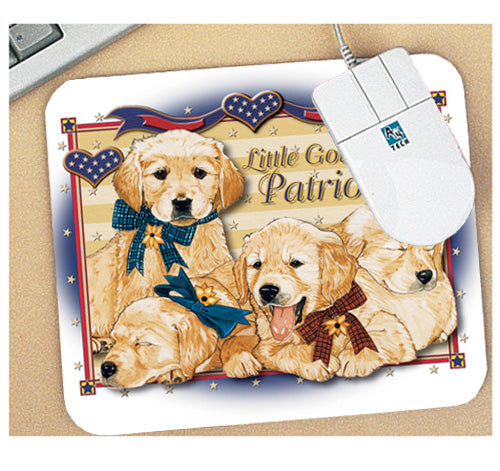 Golden Retriever Patriotic Mouse Pad - Pipsqueakproductions