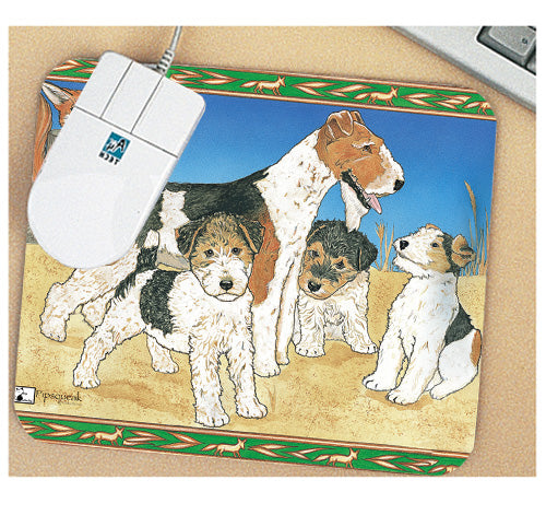 Fox Terrier Wire Mouse Pad - Pipsqueakproductions