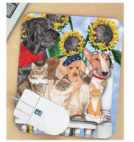 Dog with Cat Mouse Pad - Pipsqueakproductions