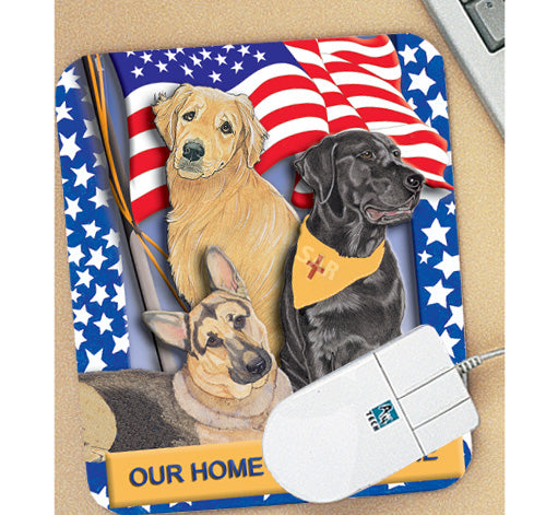 Dogs Patriots Mouse Pad - Pipsqueakproductions