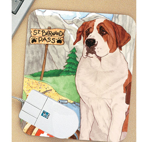 Saint Bernard Mouse Pad - Pipsqueakproductions