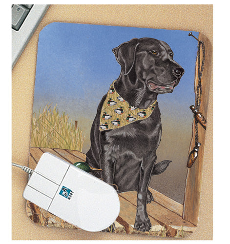 Labrador Black Mouse Pad - Pipsqueakproductions