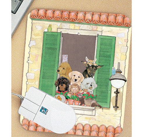 Dog, Cat with other Pets Mouse Pad - Pipsqueakproductions