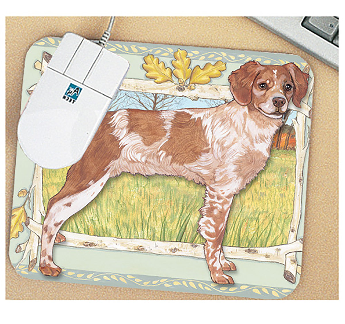 Brittany Spaniel Mouse Pad - Pipsqueakproductions