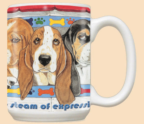 Basset Hound Basset Dog Ceramic Coffee Mug Tea Cup 15 oz - Pipsqueakproductions