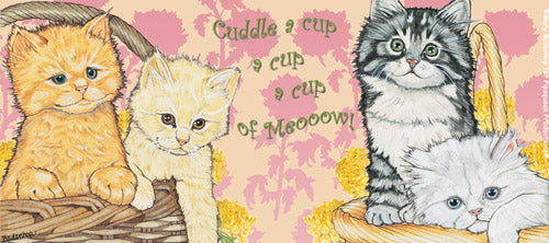 Cat Tabby Beige White Cat Ceramic Coffee Mug Tea Cup 15 oz - Pipsqueakproductions