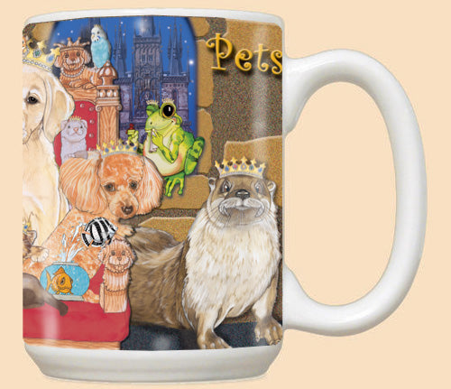 Dog, Cat with other Pet Ceramic Coffee Mug Tea Cup 15 oz - Pipsqueakproductions