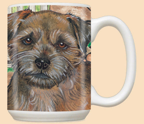 Border Terrier Ceramic Coffee Mug Tea Cup 15 oz - Pipsqueakproductions