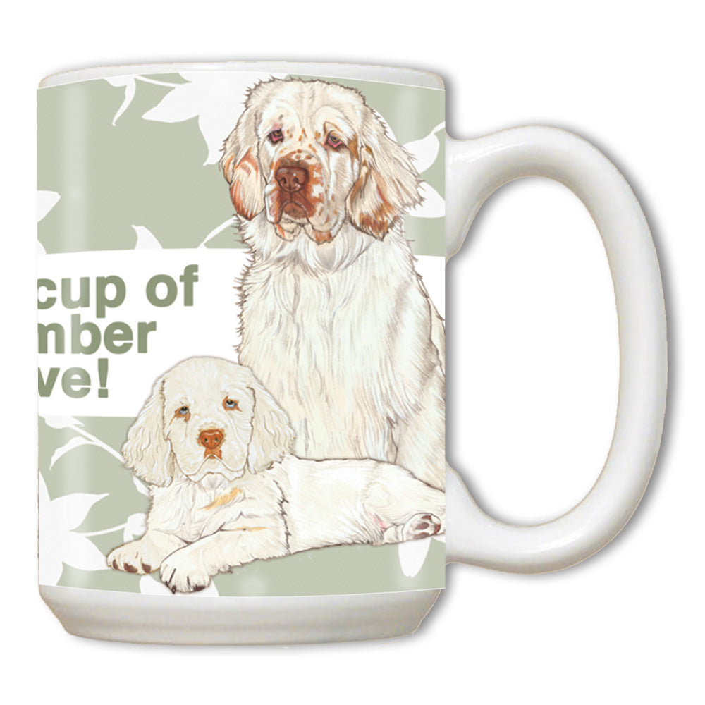 Clumber Spaniel Ceramic Coffee Mug Tea Cup 15 oz - Pipsqueakproductions