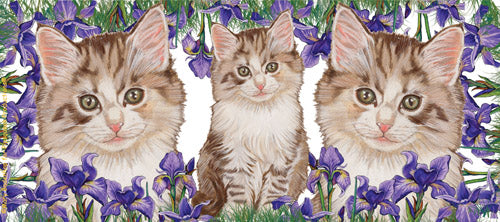 Tabby Cat with Iris Flowers Ceramic Coffee Mug Tea Cup 15 oz - Pipsqueakproductions