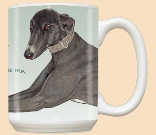 Greyhound Ceramic Coffee Mug Tea Cup 15 oz - Pipsqueakproductions