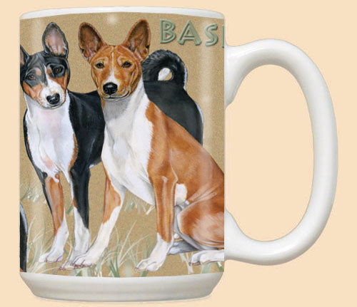 Basenji Ceramic Coffee Mug Tea Cup 15 oz - Pipsqueakproductions