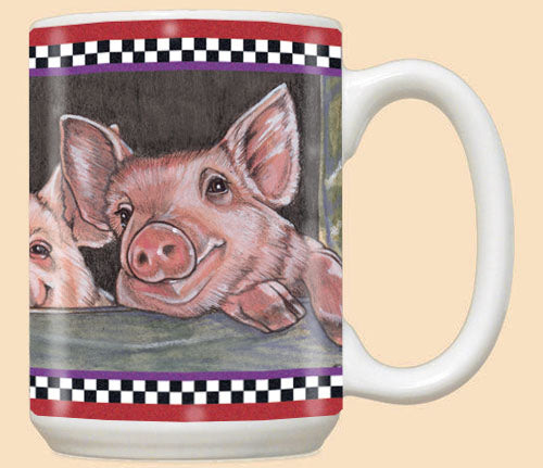 Pig Ceramic Coffee Mug Tea Cup 15 oz - Pipsqueakproductions