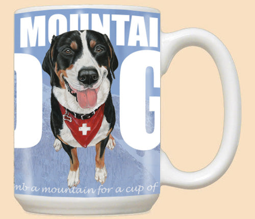Greater Swiss Mountain Dog Ceramic Coffee Mug Tea Cup 15 oz - Pipsqueakproductions