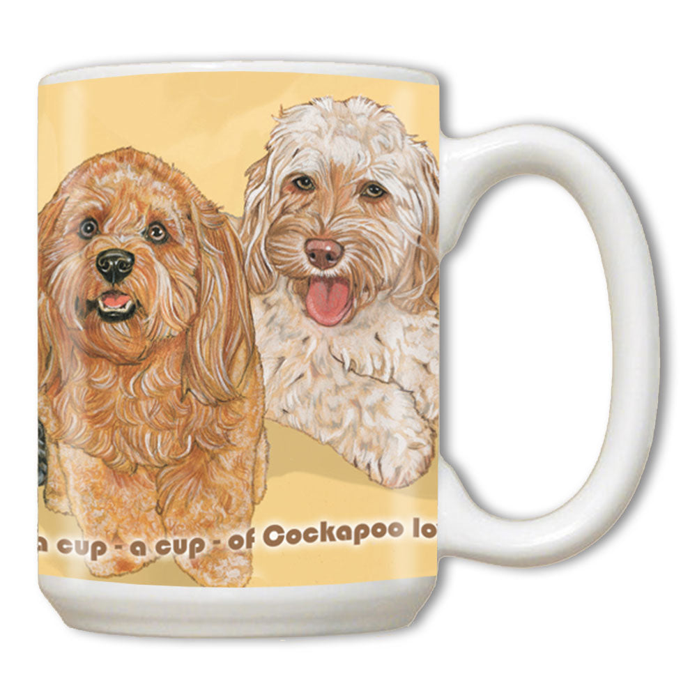 Cockapoo Ceramic Coffee Mug Tea Cup 15 oz - Pipsqueakproductions