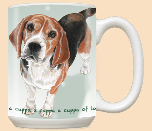 Beagle Ceramic Coffee Mug Tea Cup 15 oz - Pipsqueakproductions