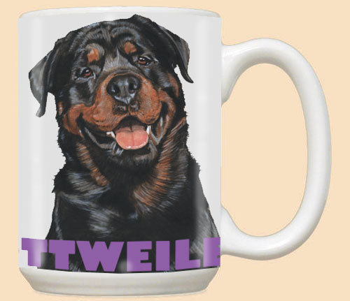 Rottweiler Dog Rottie Dog Ceramic Coffee Mug Tea Cup 15 oz - Pipsqueakproductions