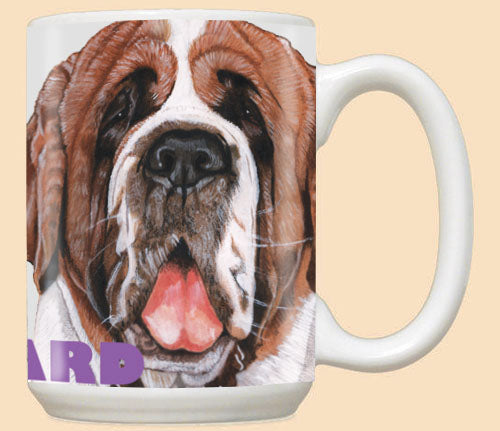 Saint Bernard Ceramic Coffee Mug Tea Cup 15 oz - Pipsqueakproductions