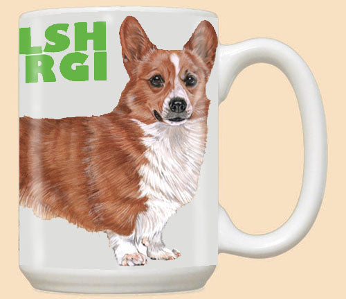 Corgi Welsh Pembroke Ceramic Coffee Mug Tea Cup 15 oz - Pipsqueakproductions