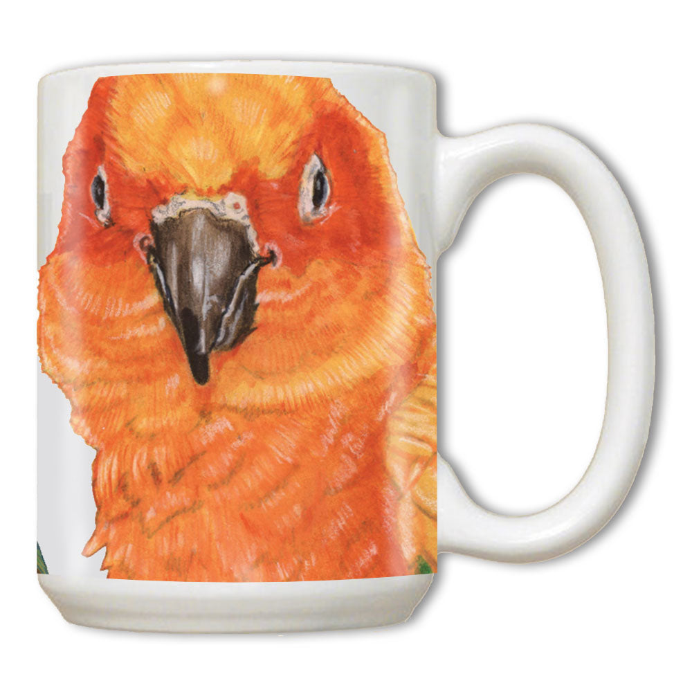 Sun Conure Parrot Ceramic Coffee Mug Tea Cup 15 oz - Pipsqueakproductions
