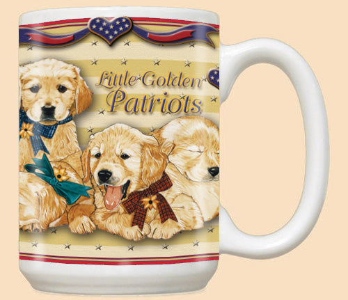 Golden Retriever Patriotic Ceramic Coffee Mug Tea Cup 15 oz - Pipsqueakproductions