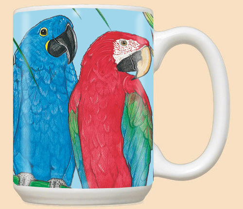 Macaw Parrot Ceramic Coffee Mug Tea Cup 15 oz - Pipsqueakproductions